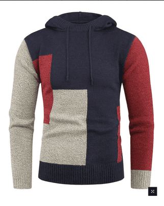 A color blocked sweater sweatshirt