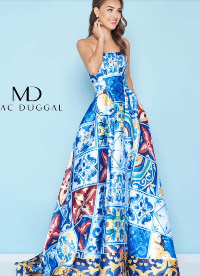 A Mac Duggal dress