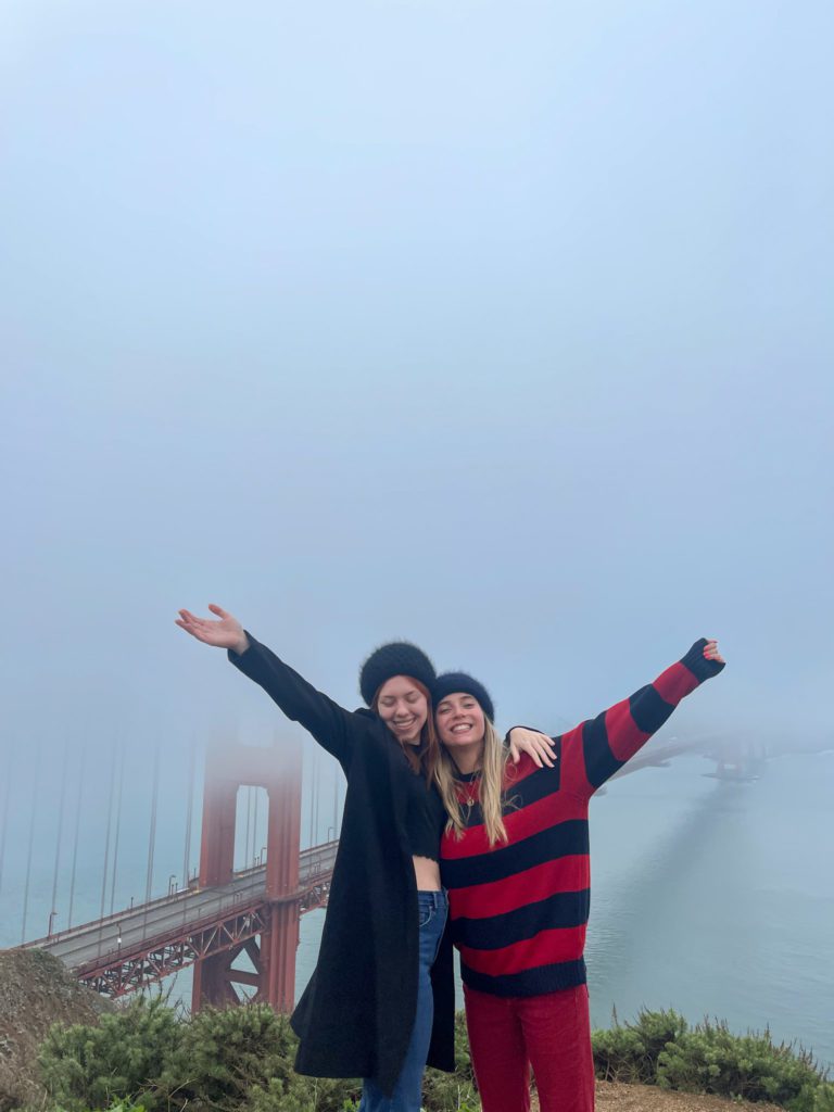 Lexy Silverstein and a friend at the Golden Gate Bridge