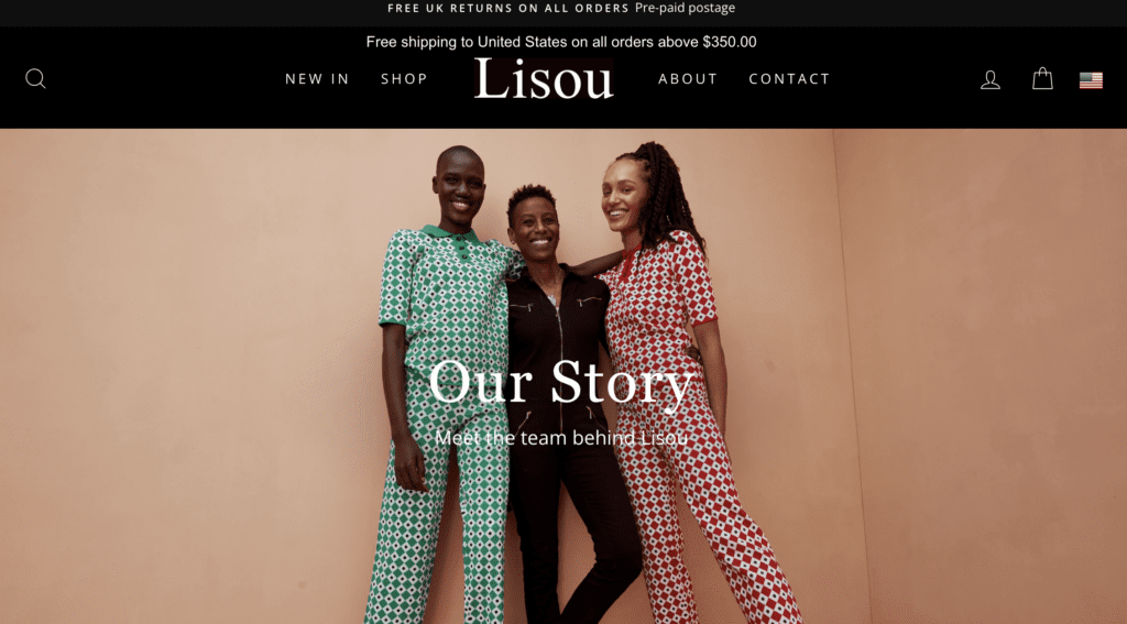 A screenshot of the Lisou website