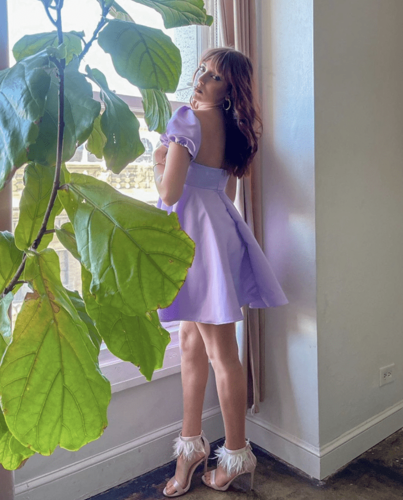 Lexy Silverstein in a sustainable dress designed by @Nataliatrevinoamaro