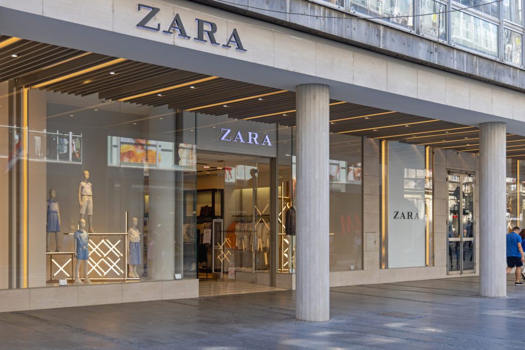 Zara Flagship Store at Knez Mihailova Street in Belgrade, Serbia.