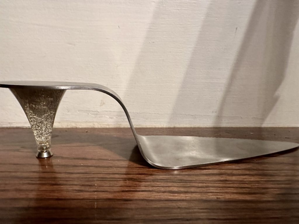 A thrifted cake stand that looks like a heel