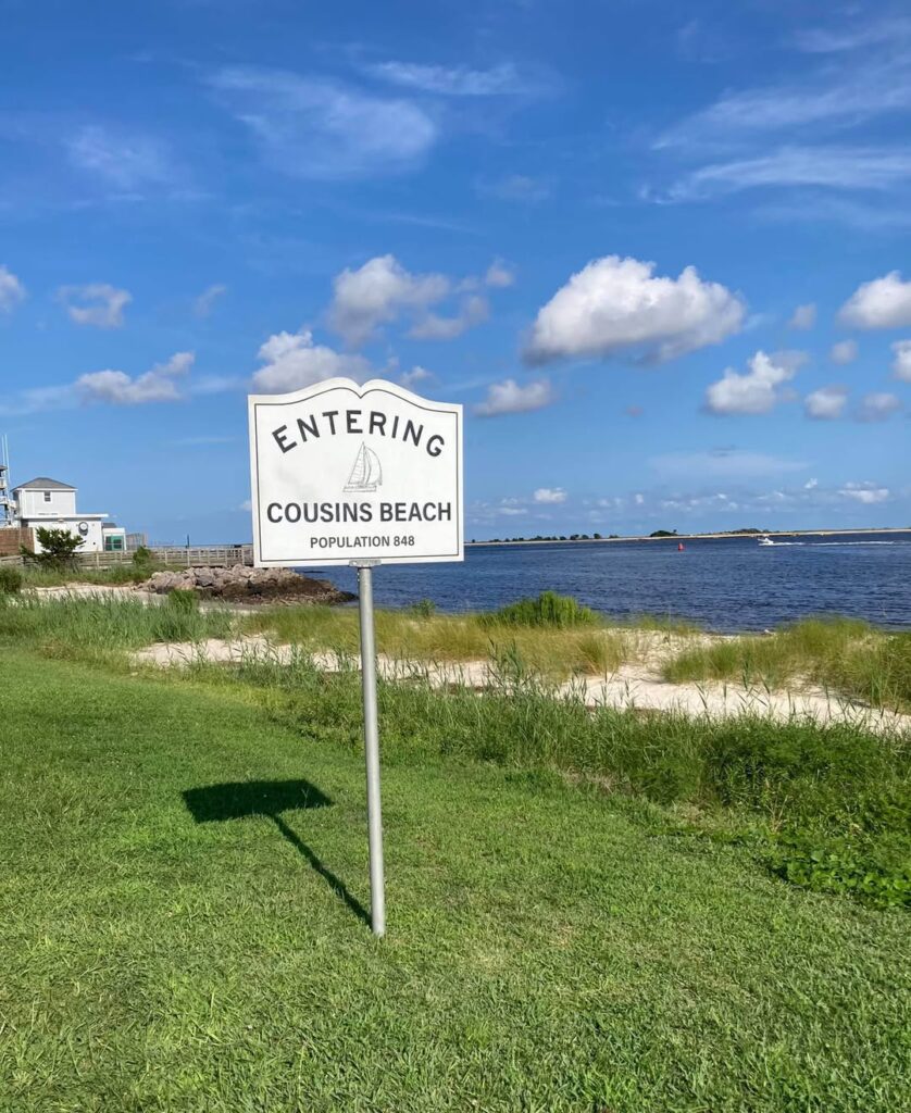 A sign for cousins beach where the show takes place