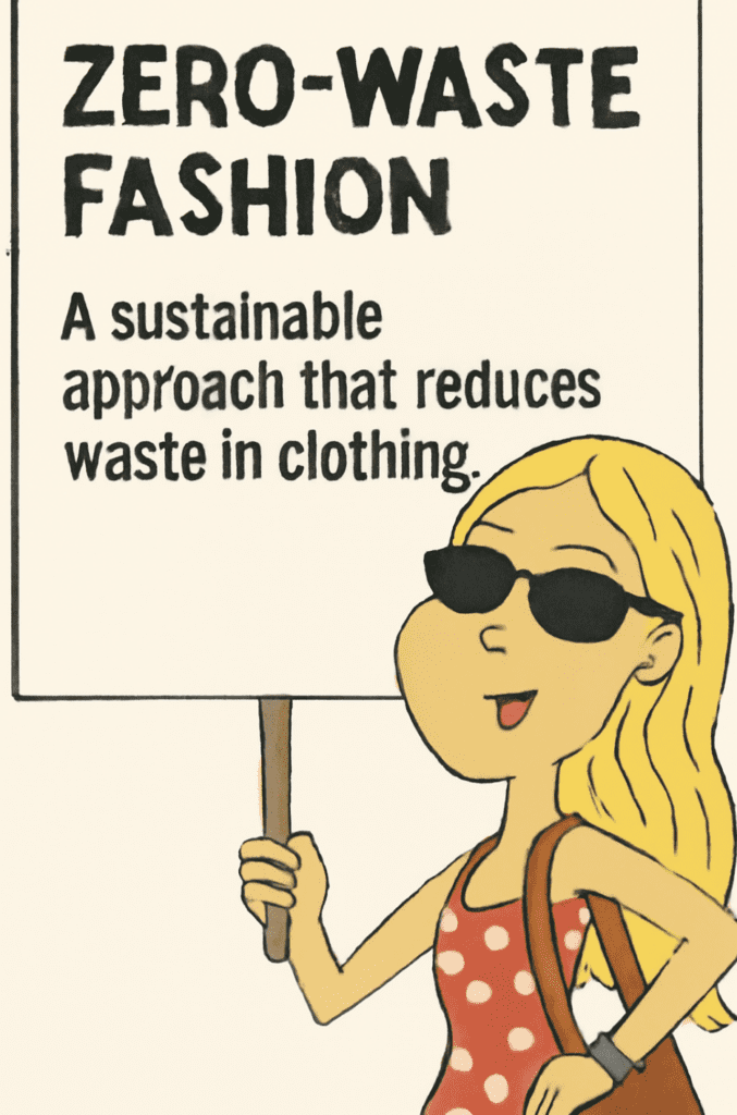 1. Zero-waste design

Traditional pattern-making wastes 15–20% of fabric. Zero-waste designers create layouts that use every inch, essentially fabric origami that’s as clever as it is resource-efficient.

2. Better materials with an end-of-life plan

Natural and biodegradable fibers like organic cotton, hemp, wool, and TENCEL™ break down naturally. No centuries-long landfill sentence.

3. Circularity in practice

Clothes are made to last, repair easily, and eventually be recycled or upcycled, not tossed. A zero-waste system thinks about the entire life cycle, not just the shopping moment.