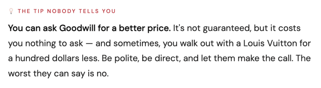 My mom scored a Louis Vuitton for $200 at the Goodwill store in West Palm 