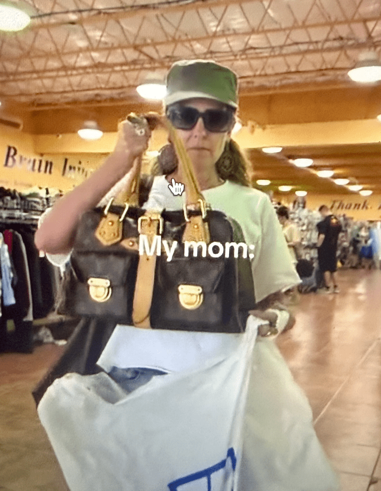 My mom scored a Louis Vuitton bag at Goodwill . $200